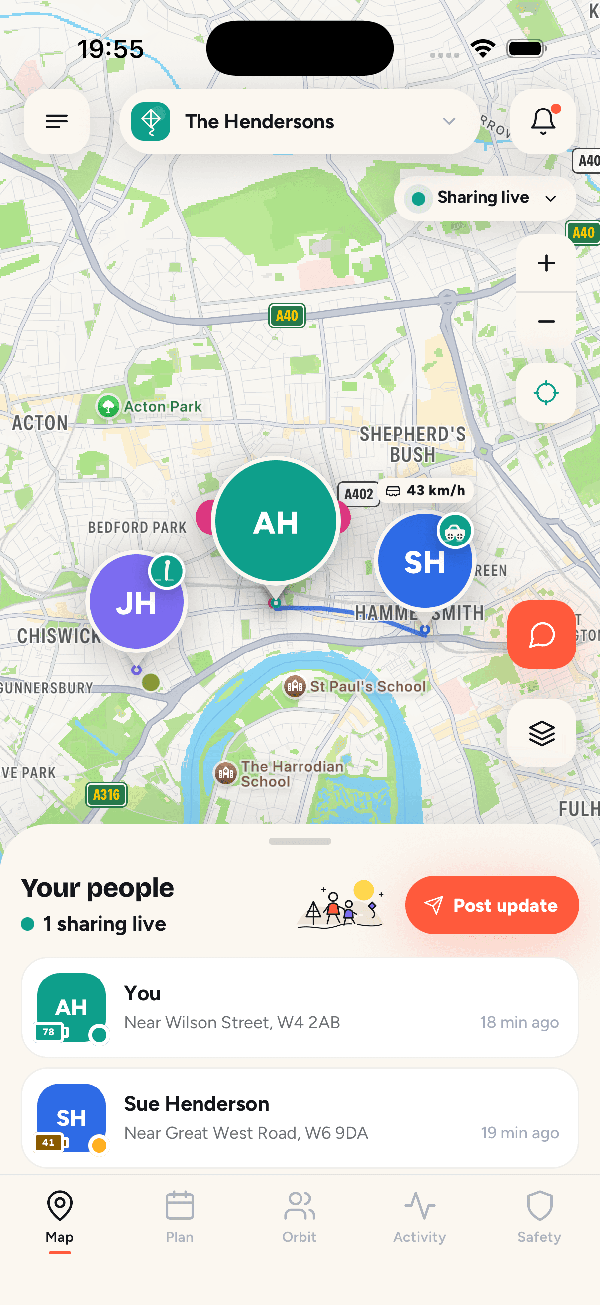 OrbilyLive family map