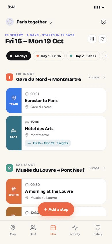 Four-day Paris itinerary with train, hotel and sightseeing stops